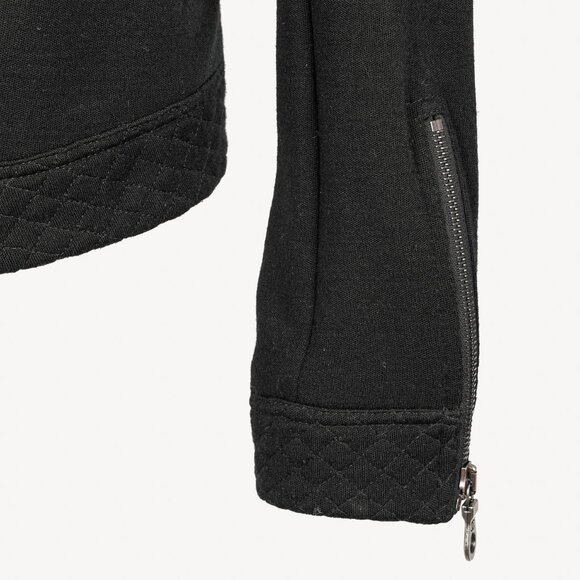 Chanel Black Wool Quilted Moto Jacket - Picture 6 of 12